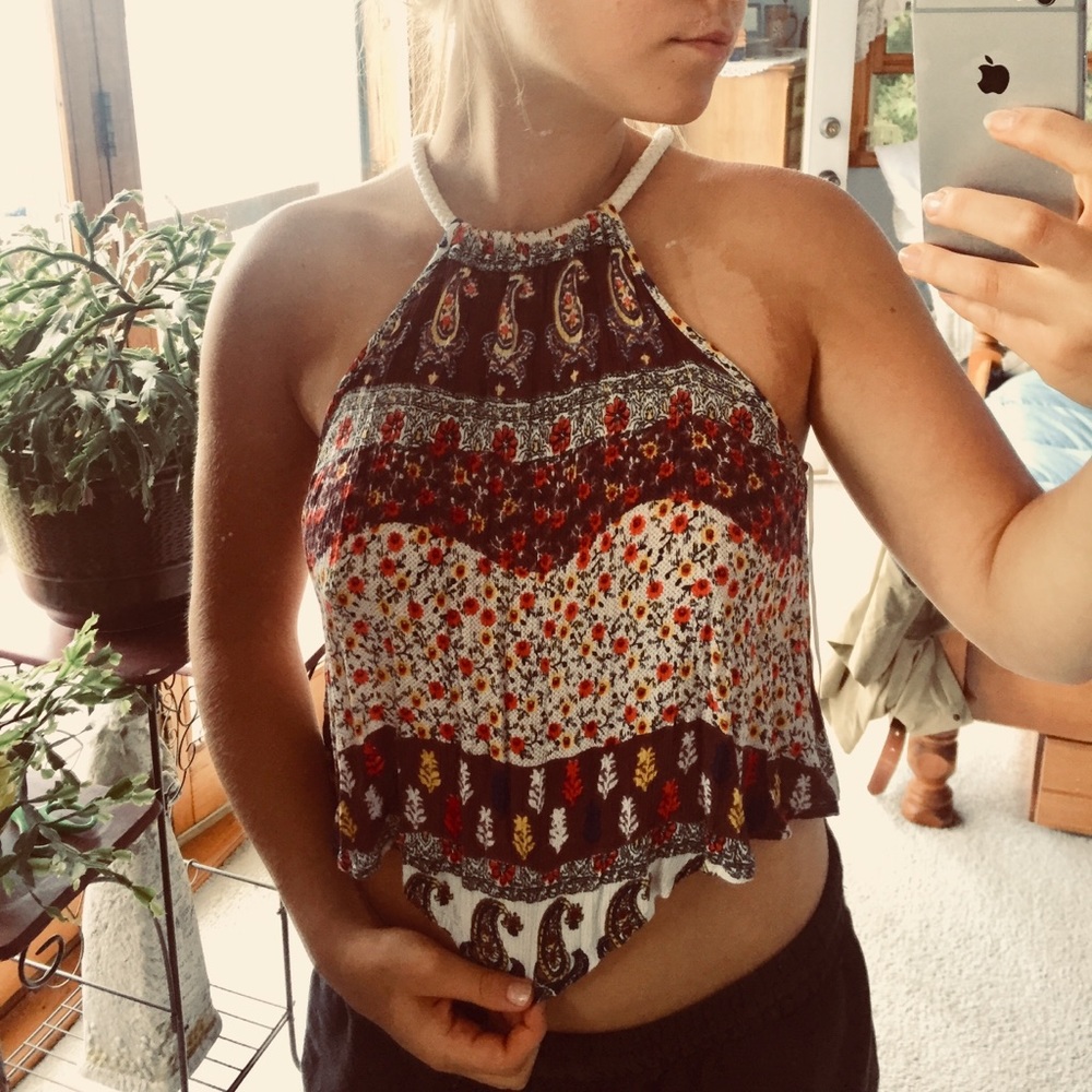Printed halter top